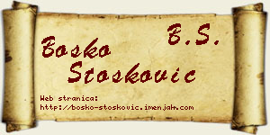 Boško Stošković vizit kartica